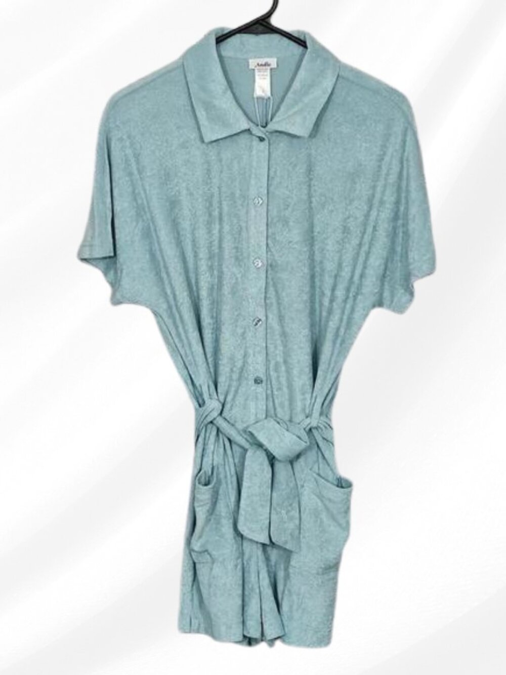 Andie Terry Button-Up Romper Cablu Color Size S Soft & Stylish Cover-Up